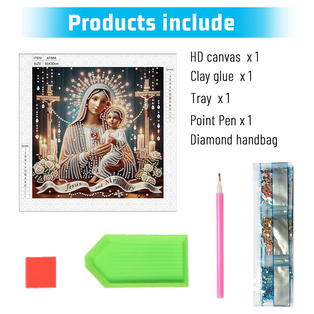 Our Lady Of Jesus - Special Shaped Drill Diamond Painting 30*30CM