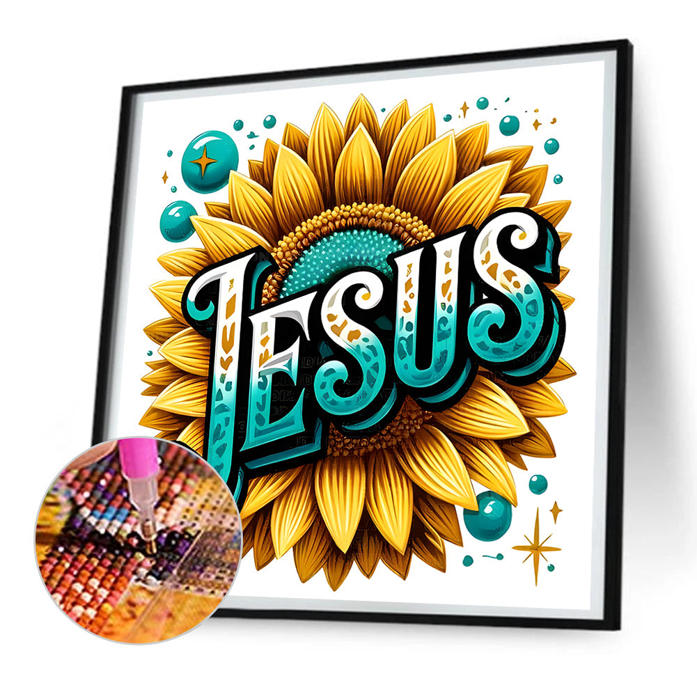 Sunflower Jesus - Full Round Drill Diamond Painting 30*30CM