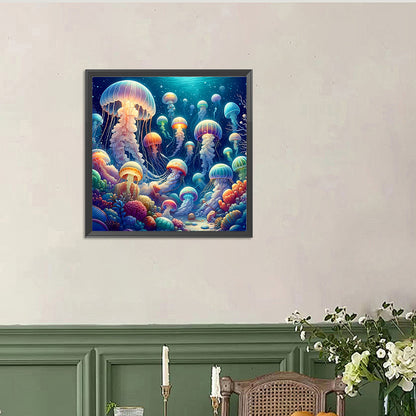 Undersea Jellyfish - Full Round Drill Diamond Painting 40*40CM