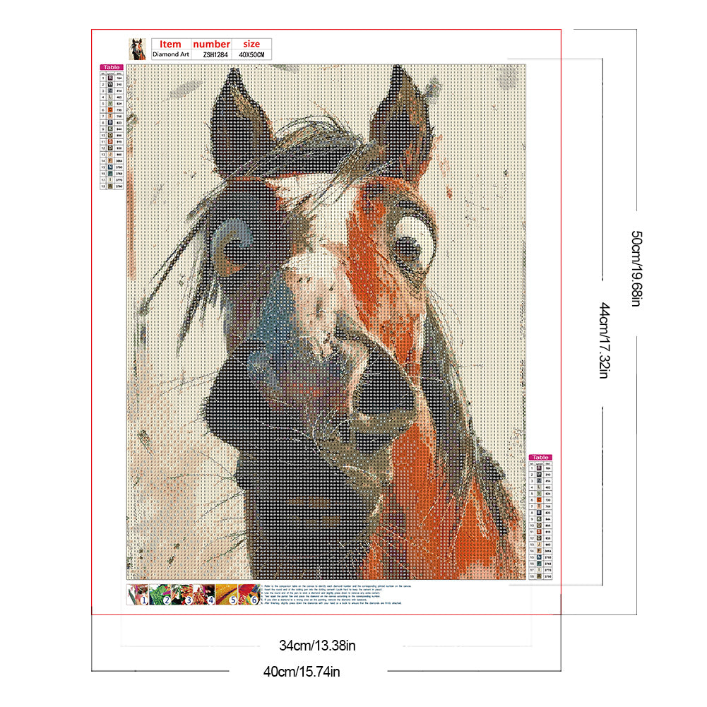 Funny Horse - Full Round Drill Diamond Painting 40*50CM