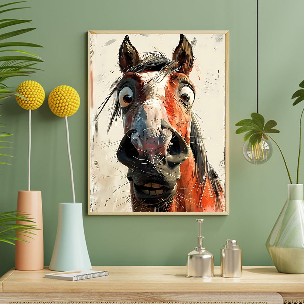 Funny Horse - Full Round Drill Diamond Painting 40*50CM