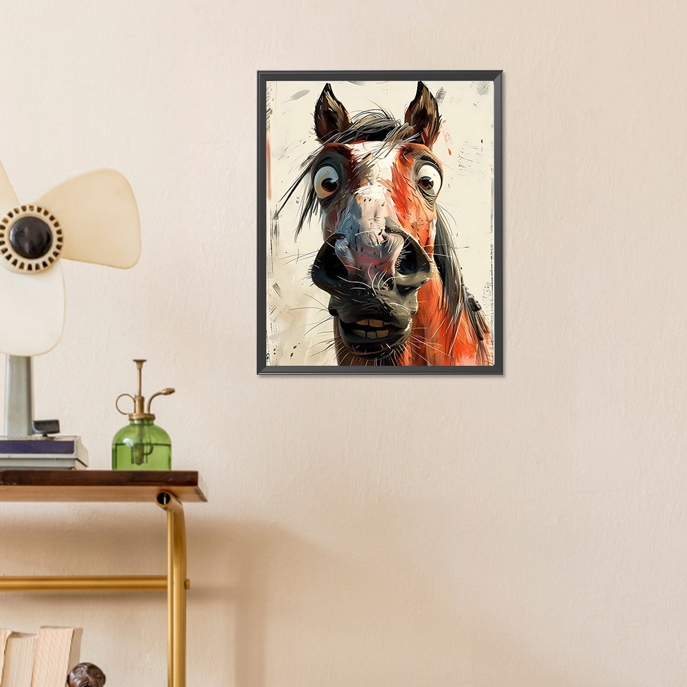 Funny Horse - Full Round Drill Diamond Painting 40*50CM