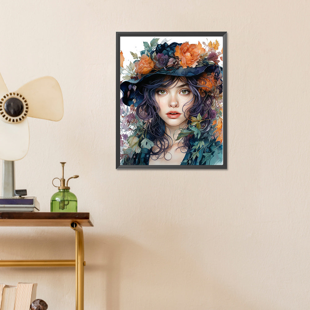 Flower Fantasy Girl - Full Round Drill Diamond Painting 40*50CM