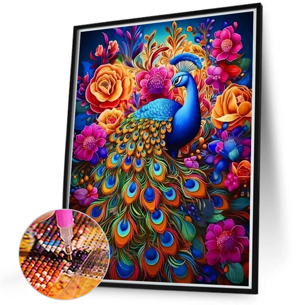 Peacock - Full Round Drill Diamond Painting 40*50CM