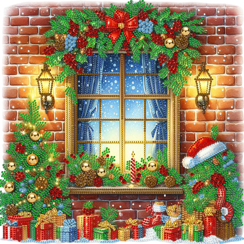 Christmas Windows - Special Shaped Drill Diamond Painting 40*40CM