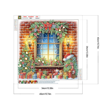 Christmas Windows - Special Shaped Drill Diamond Painting 40*40CM