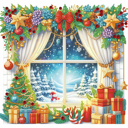 Christmas Window Scenery - Special Shaped Drill Diamond Painting 40*40CM