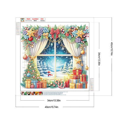 Christmas Window Scenery - Special Shaped Drill Diamond Painting 40*40CM