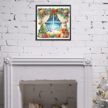 Christmas Window Scenery - Special Shaped Drill Diamond Painting 40*40CM