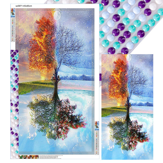 Four Seasons Tree - Full Round Drill Diamond Painting 45*85CM