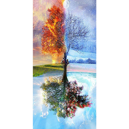 Four Seasons Tree - Full Round Drill Diamond Painting 45*85CM