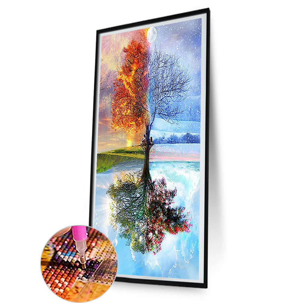 Four Seasons Tree - Full Round Drill Diamond Painting 45*85CM