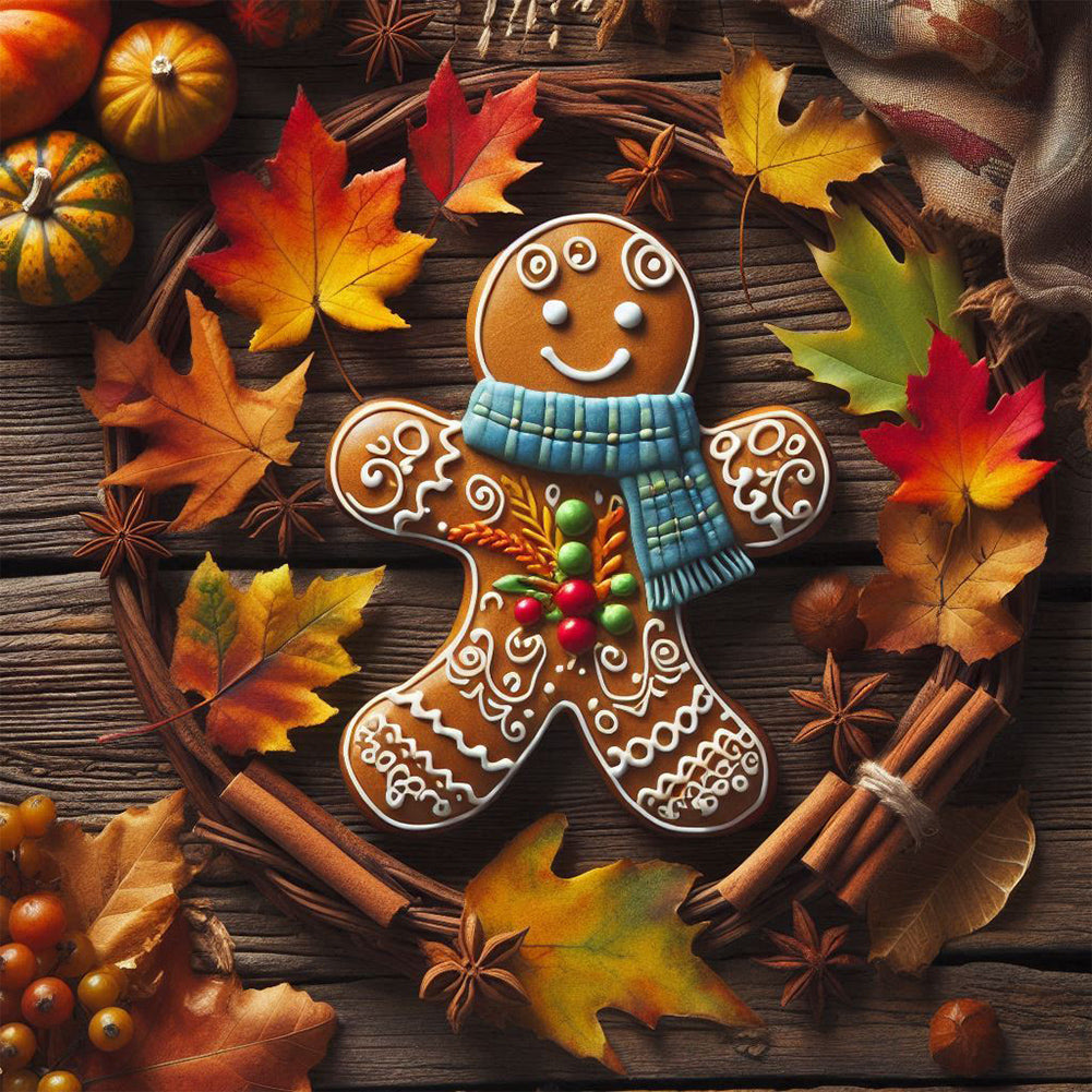 Gingerbread Man - Full Square Drill Diamond Painting 30*30CM