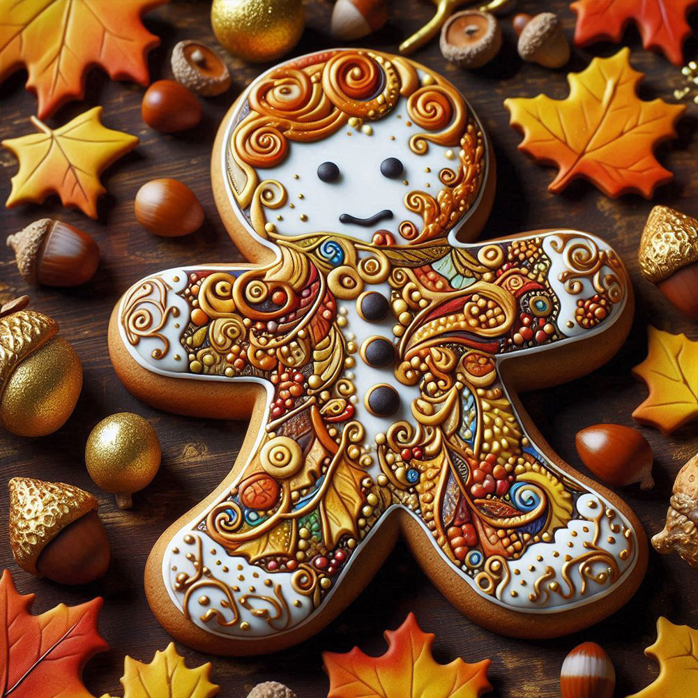 Gingerbread Man - Full Square Drill Diamond Painting 30*30CM