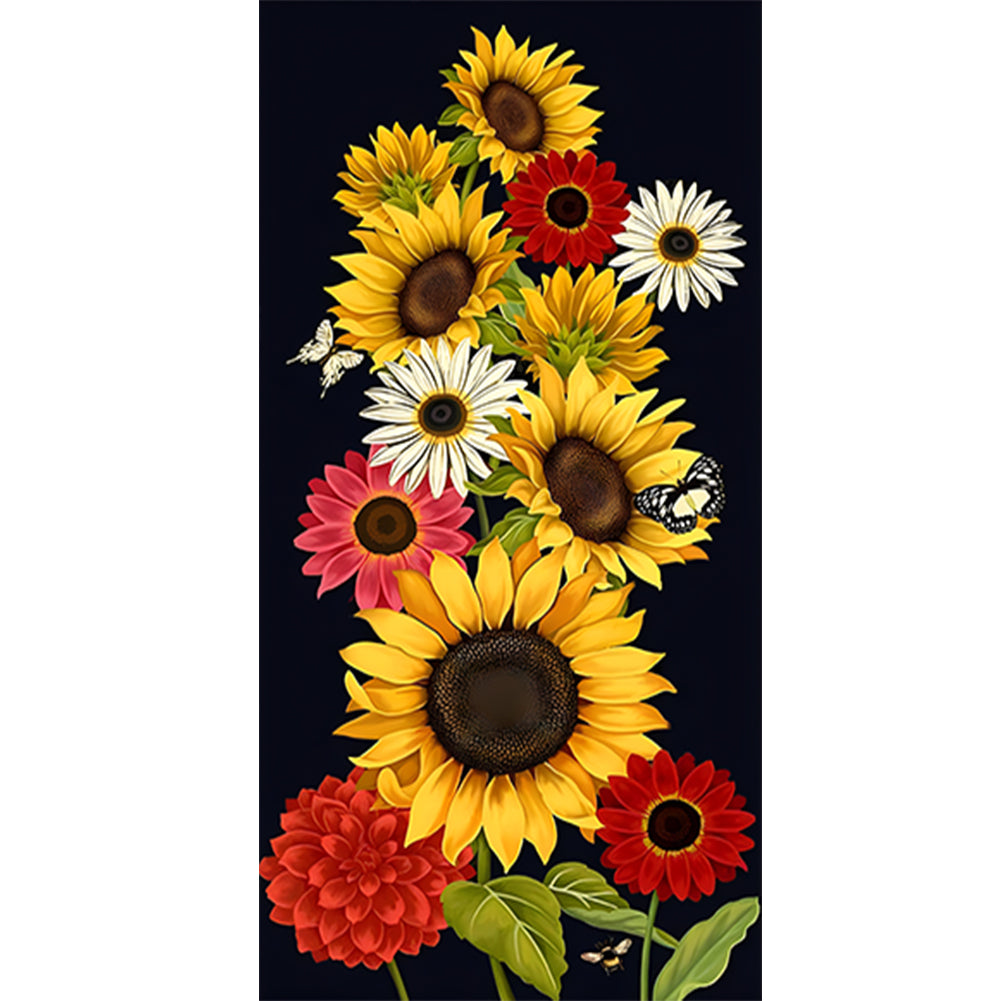 Sunflower - Full Round Drill Diamond Painting 30*60CM