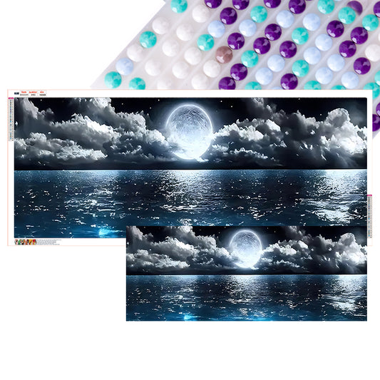 Moonlight Lake View - Full Round Drill Diamond Painting 140*50CM