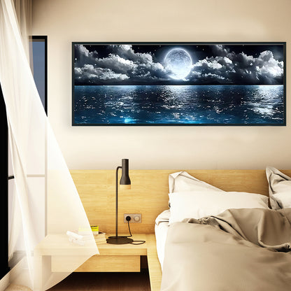 Moonlight Lake View - Full Round Drill Diamond Painting 140*50CM