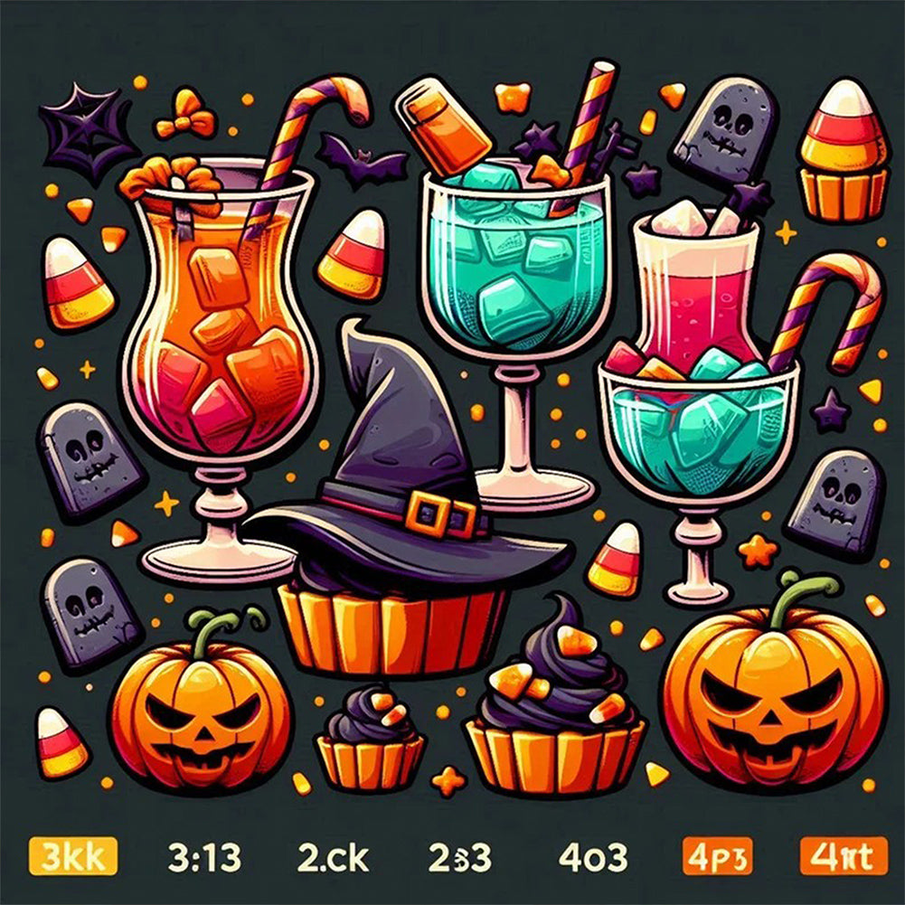 Halloween Symbols - Full Round Drill Diamond Painting 40*40CM