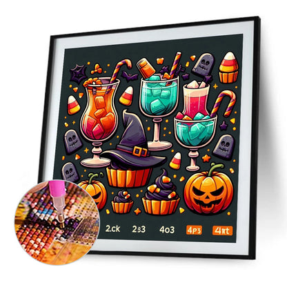 Halloween Symbols - Full Round Drill Diamond Painting 40*40CM