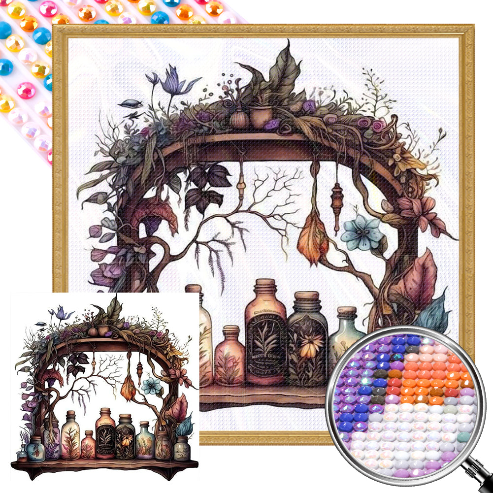 Witch'S Potion Rack - Full Round Drill Diamond Painting 40*40CM