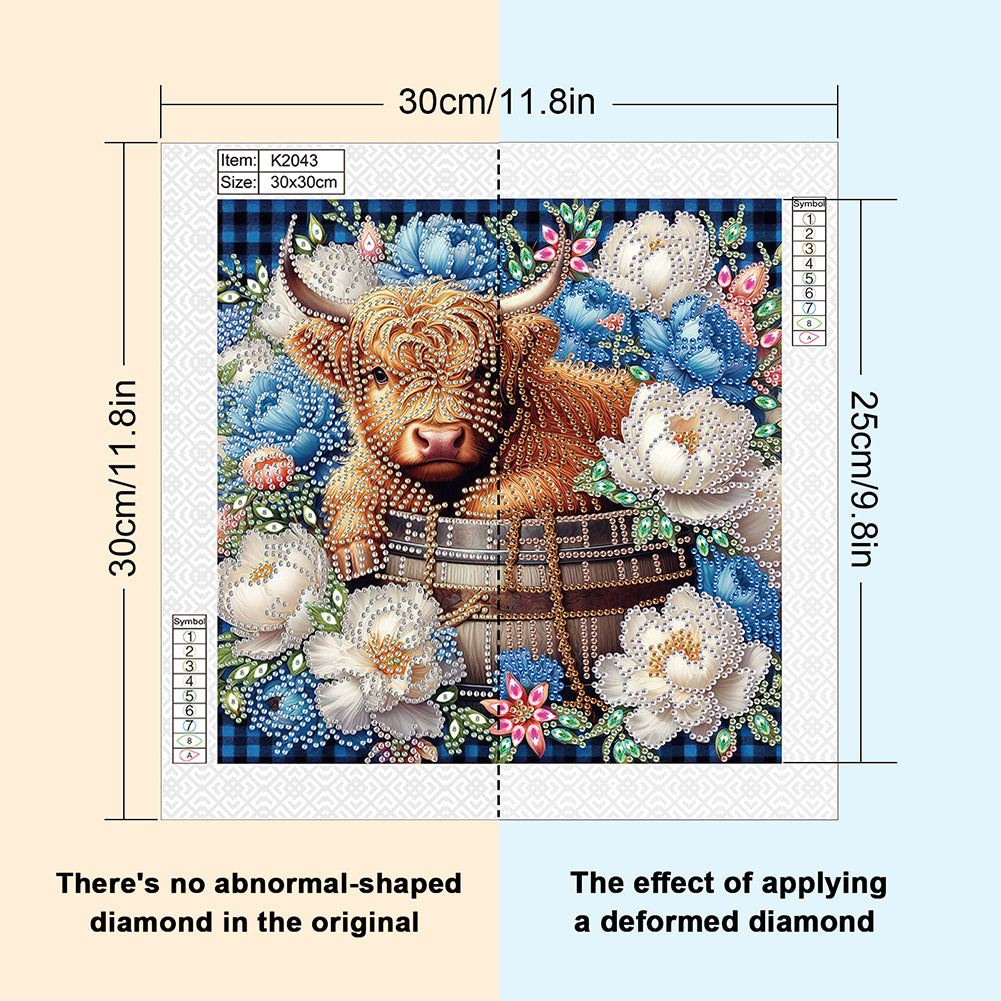 Highland Yak - Special Shaped Drill Diamond Painting 30*30CM