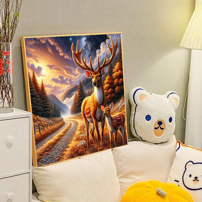 Fall Elk - Full Round Drill Diamond Painting 40*40CM