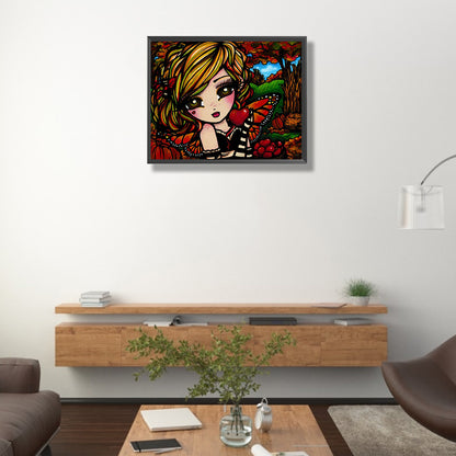 Butterfly Girl On Harvest Day - Full AB Round Drill Diamond Painting 50*40CM