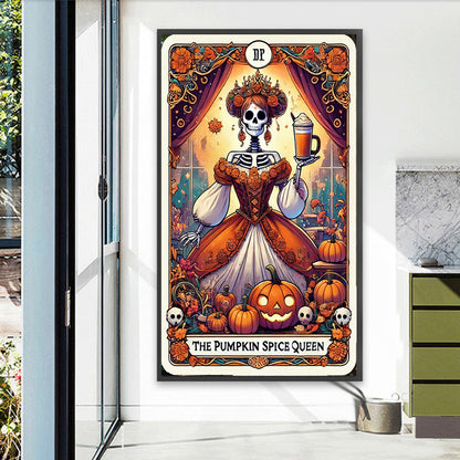 Pumpkin Spice Queen - Full AB Round Drill Diamond Painting 40*70CM