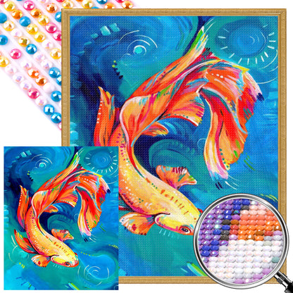 Goldfish In Water - Full AB Round Drill Diamond Painting 40*50CM