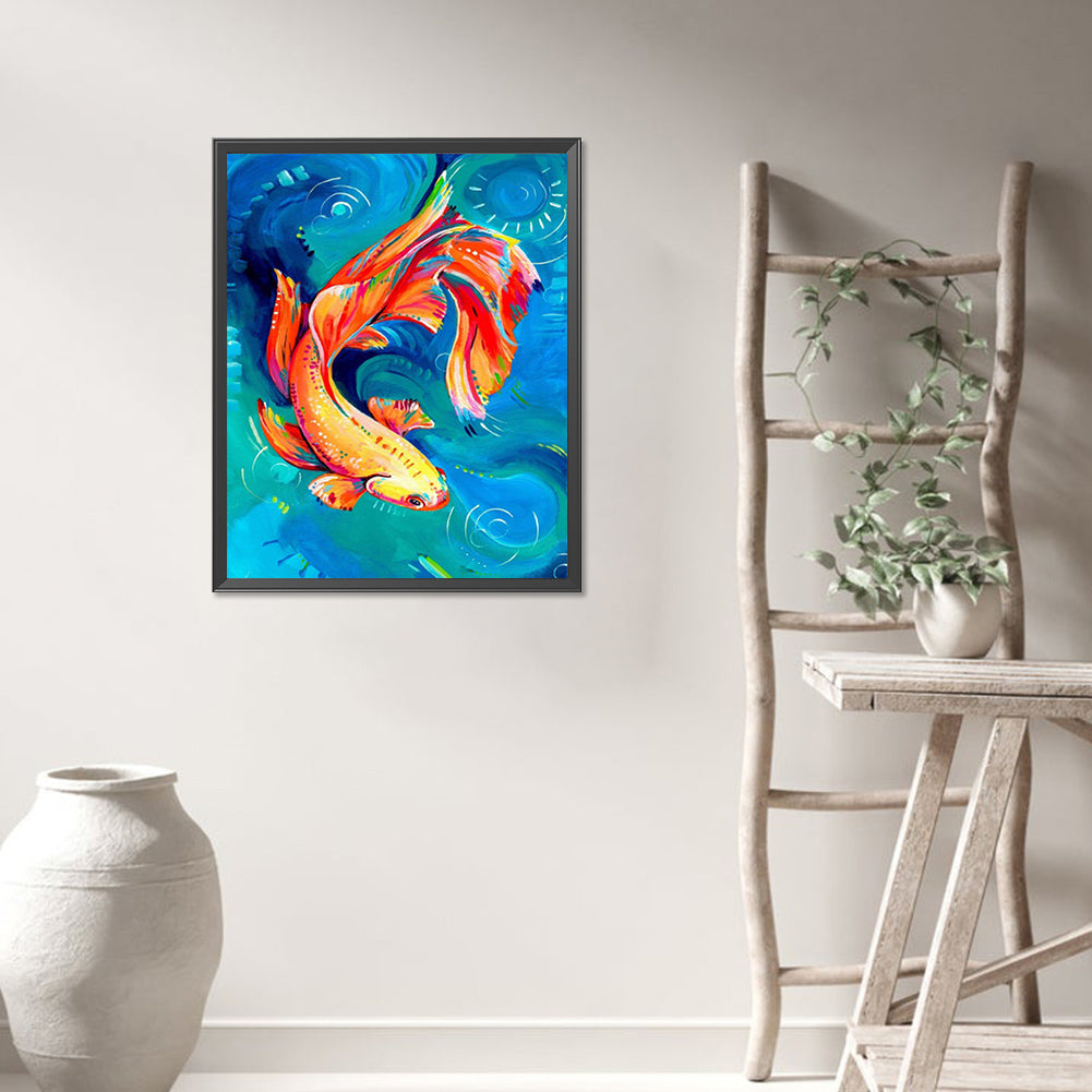 Goldfish In Water - Full AB Round Drill Diamond Painting 40*50CM