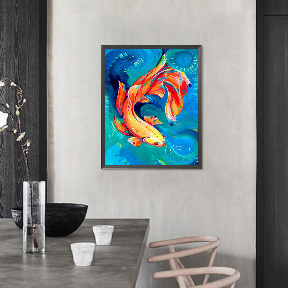 Goldfish In Water - Full AB Round Drill Diamond Painting 40*50CM