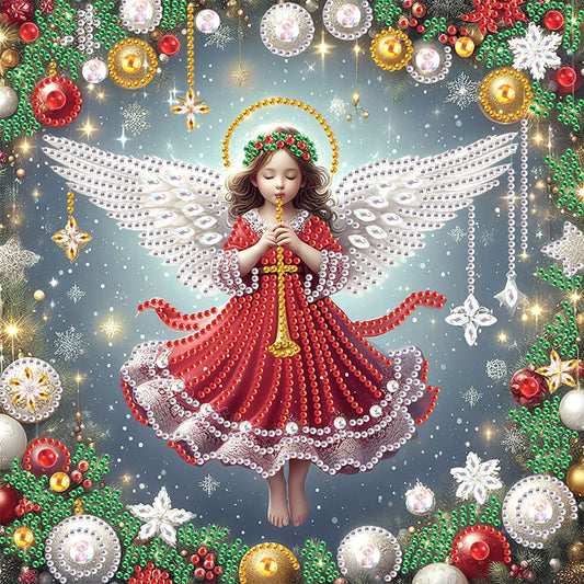 Christmas Atmosphere Angel - Special Shaped Drill Diamond Painting 30*30CM