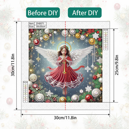 Christmas Atmosphere Angel - Special Shaped Drill Diamond Painting 30*30CM