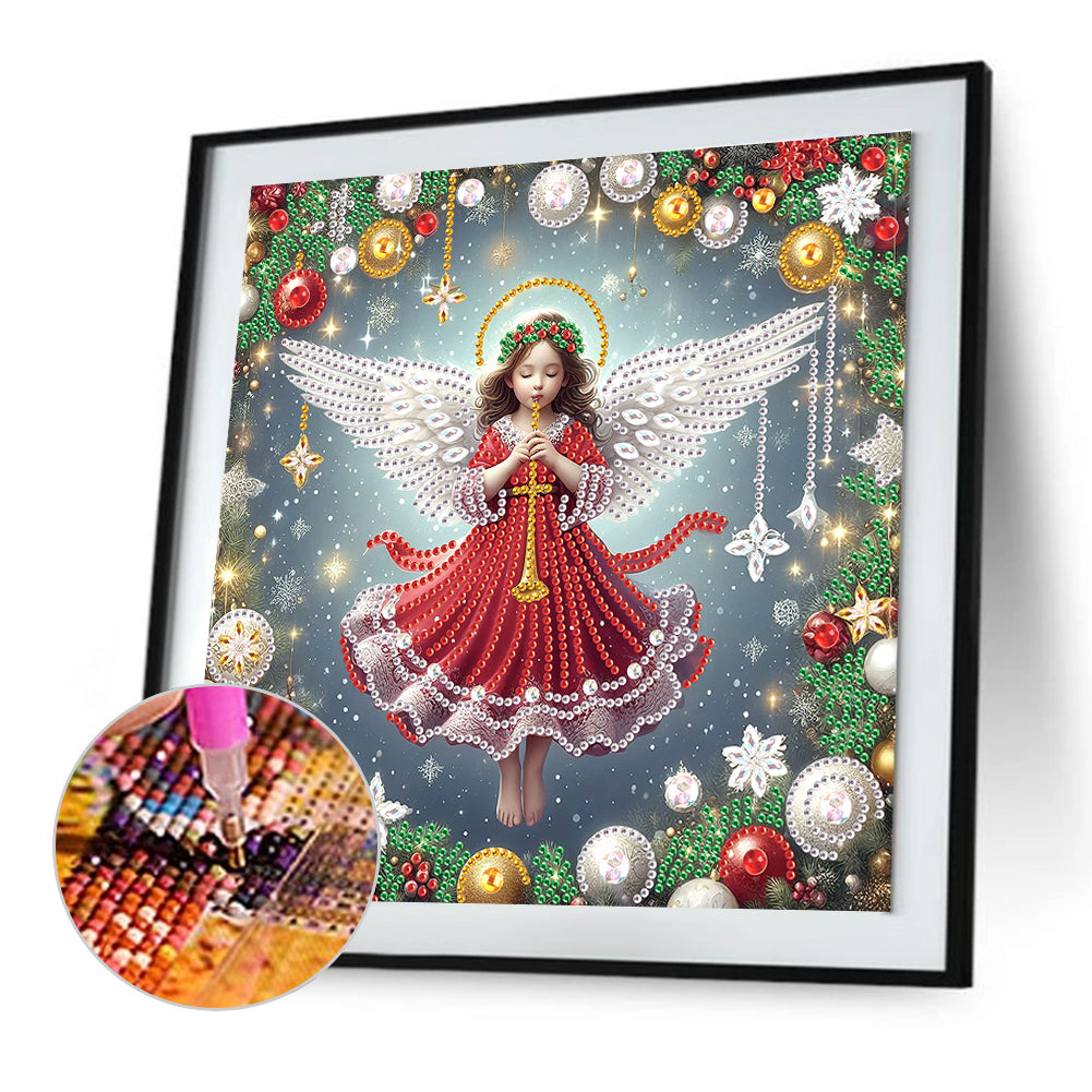 Christmas Atmosphere Angel - Special Shaped Drill Diamond Painting 30*30CM