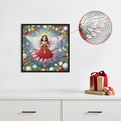 Christmas Atmosphere Angel - Special Shaped Drill Diamond Painting 30*30CM