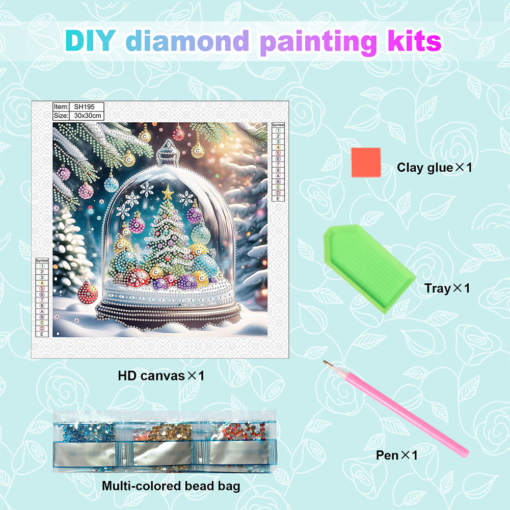 Christmas Atmosphere Crystal Tree - Special Shaped Drill Diamond Painting 30*30CM