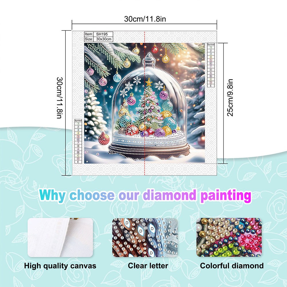 Christmas Atmosphere Crystal Tree - Special Shaped Drill Diamond Painting 30*30CM