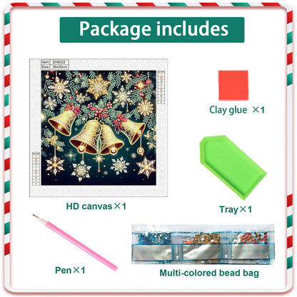 Christmas Atmosphere Bells - Special Shaped Drill Diamond Painting 30*30CM