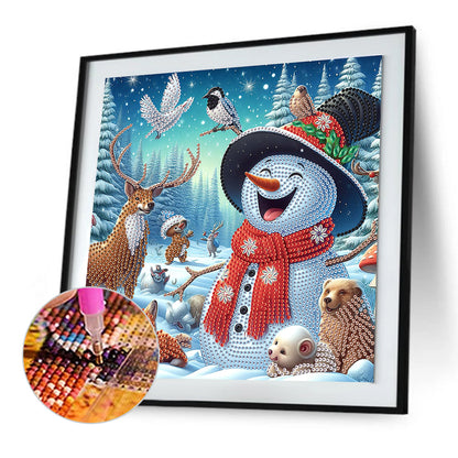 Christmas Atmosphere Snowman - Special Shaped Drill Diamond Painting 30*30CM