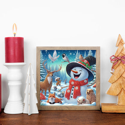 Christmas Atmosphere Snowman - Special Shaped Drill Diamond Painting 30*30CM