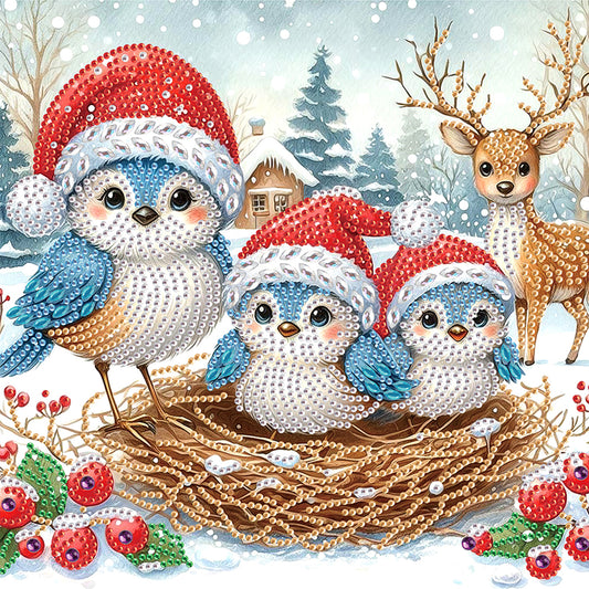 Christmas Bird - Special Shaped Drill Diamond Painting 30*30CM