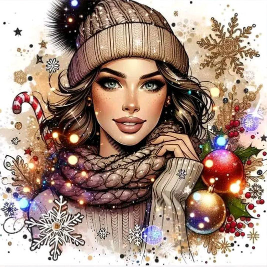 Christmas Girl - Full Round Drill Diamond Painting 40*40CM