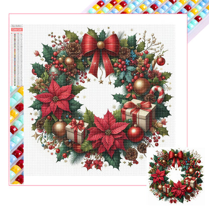 Christmas Wreath - Full Square Drill Diamond Painting 30*30CM