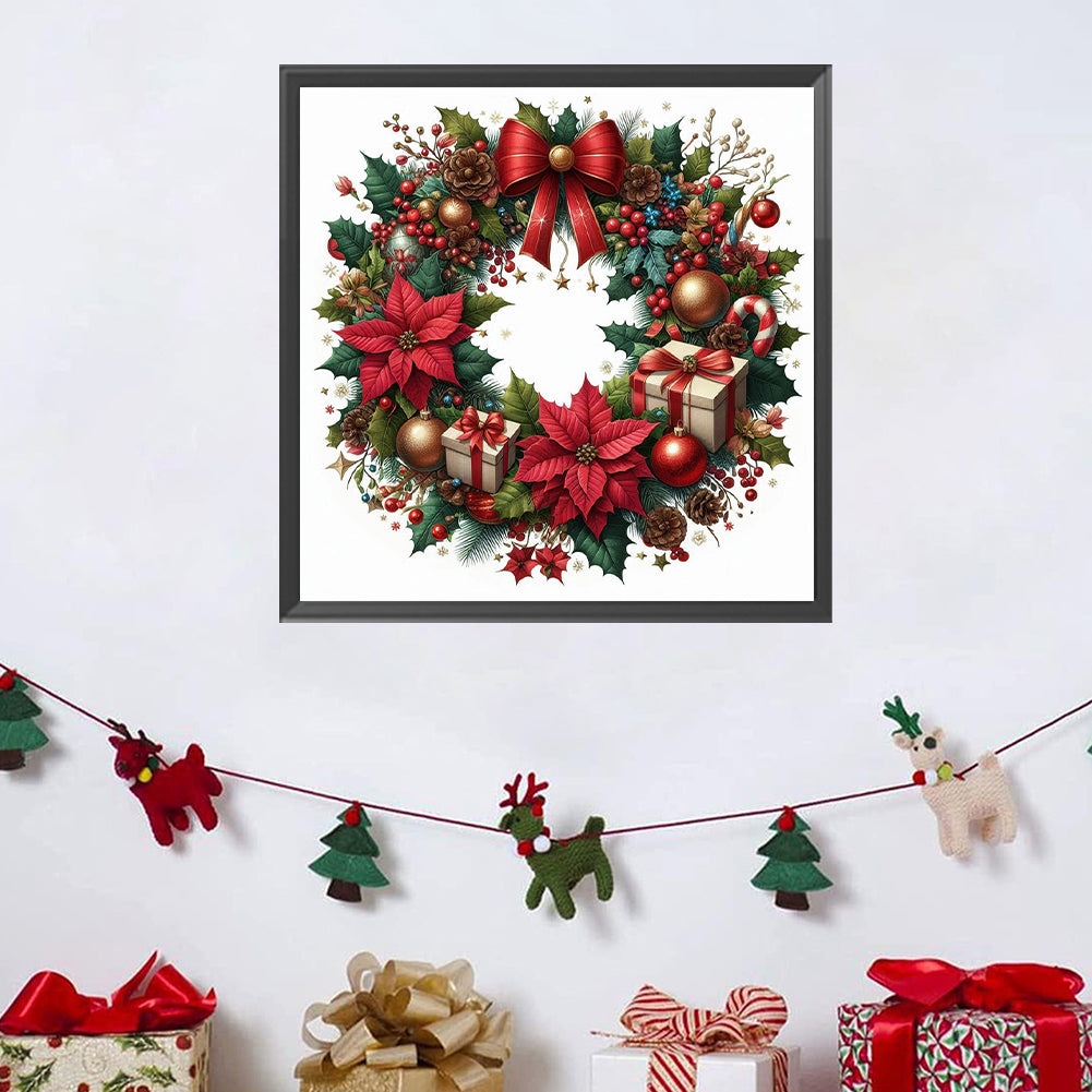 Christmas Wreath - Full Square Drill Diamond Painting 30*30CM