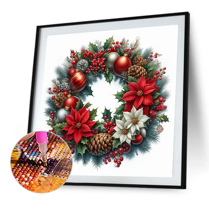 Christmas Wreath - Full Square Drill Diamond Painting 30*30CM