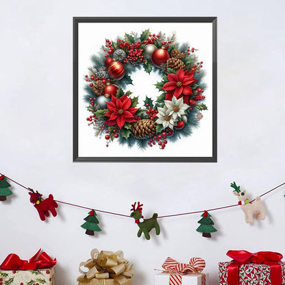 Christmas Wreath - Full Square Drill Diamond Painting 30*30CM