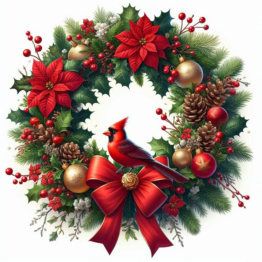 Christmas Wreath - Full Square Drill Diamond Painting 30*30CM