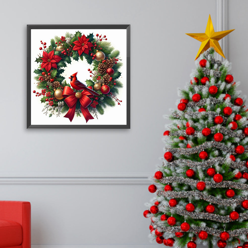 Christmas Wreath - Full Square Drill Diamond Painting 30*30CM