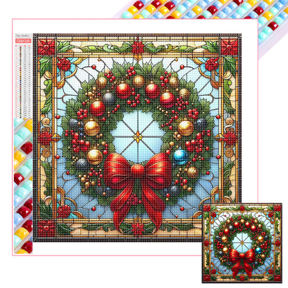 Glass Painting Style Christmas - Full Square Drill Diamond Painting 40*40CM