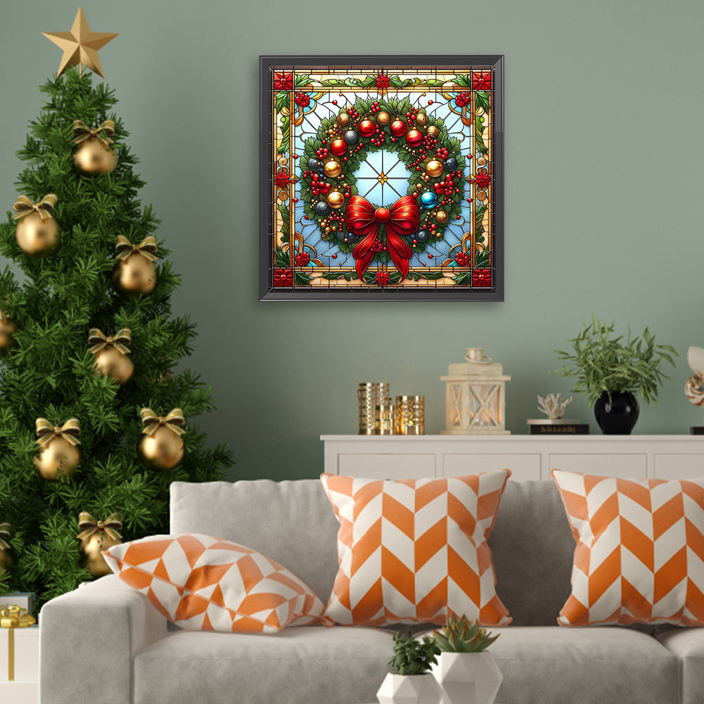 Glass Painting Style Christmas - Full Square Drill Diamond Painting 40*40CM